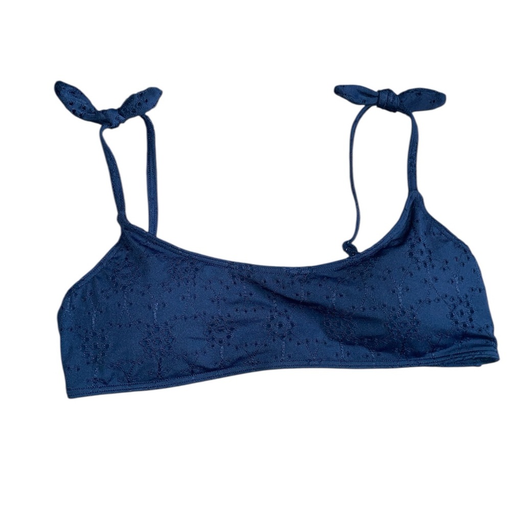 Aqua Swim Eyelet Square Neck Bikini Swim Top - Picture 3 of 5
